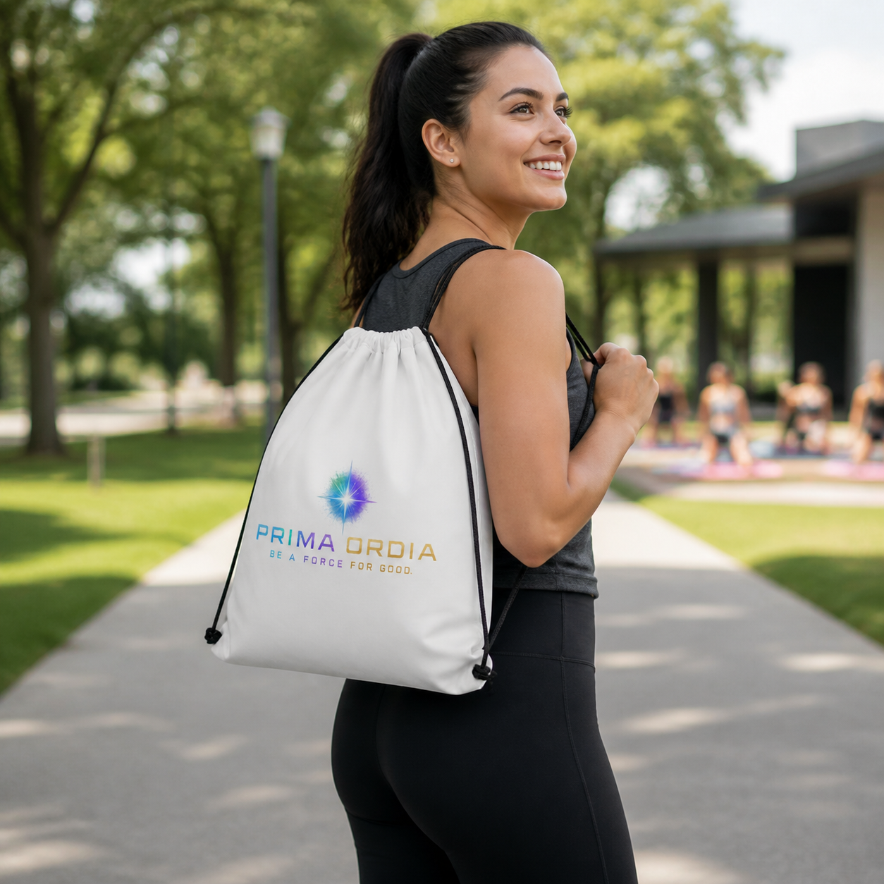 Drawstring Bag: natural real-world use image.