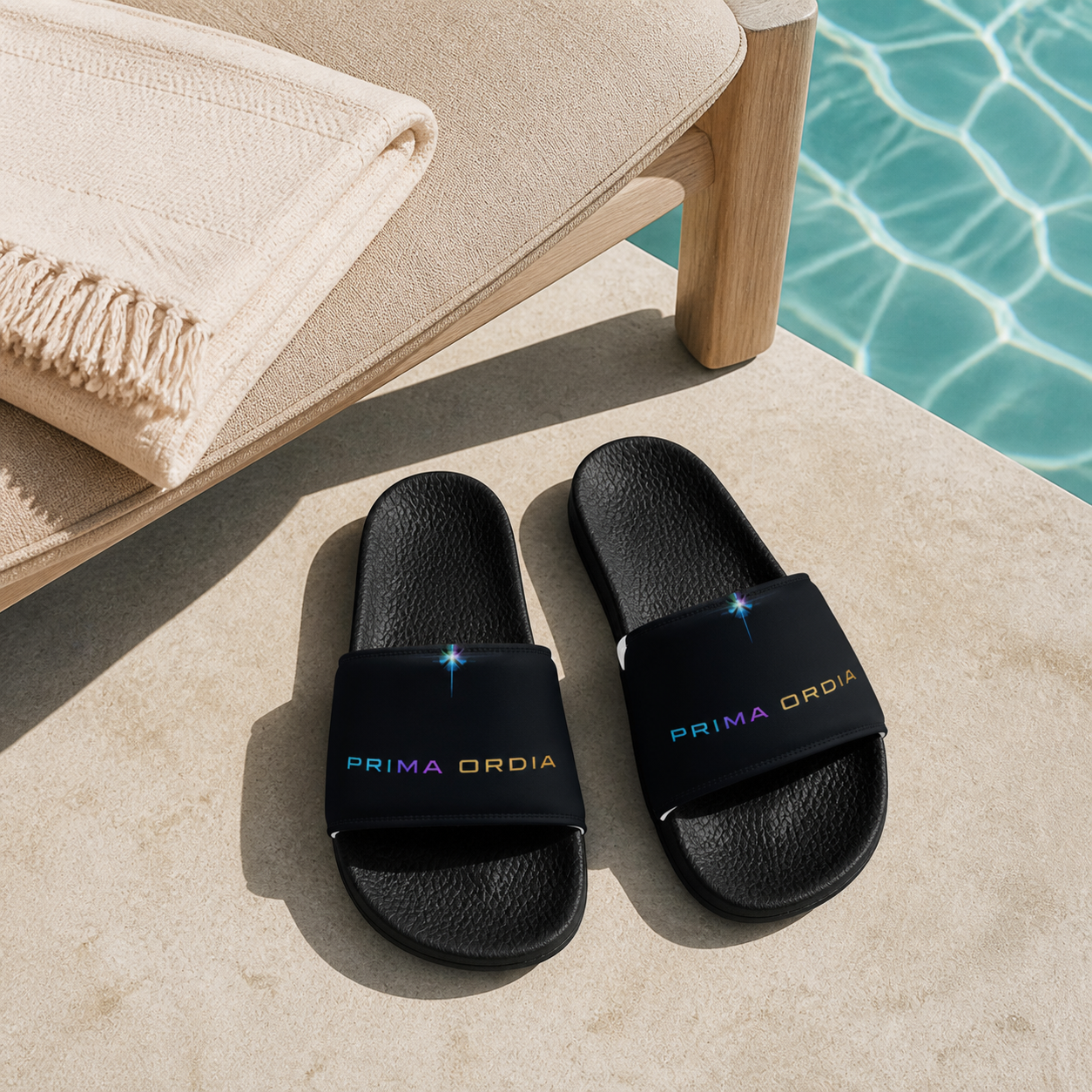 Women's Slides: clean studio lifestyle image.