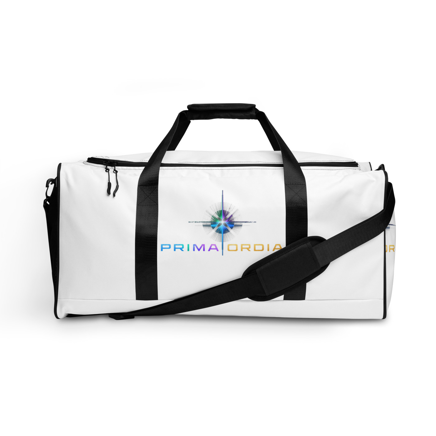 White PRIMA ORDIA 50-litre duffle bag on a white background